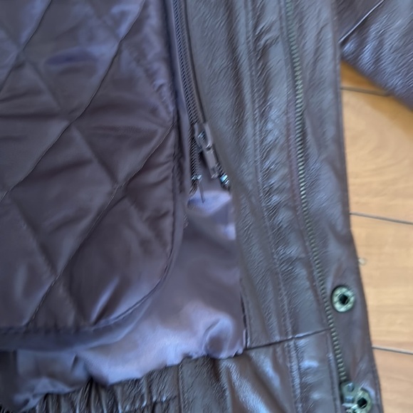 Jd brown Italian leather bommer jacket size large aviator goth - Picture 9 of 14